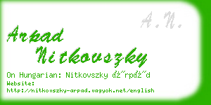 arpad nitkovszky business card